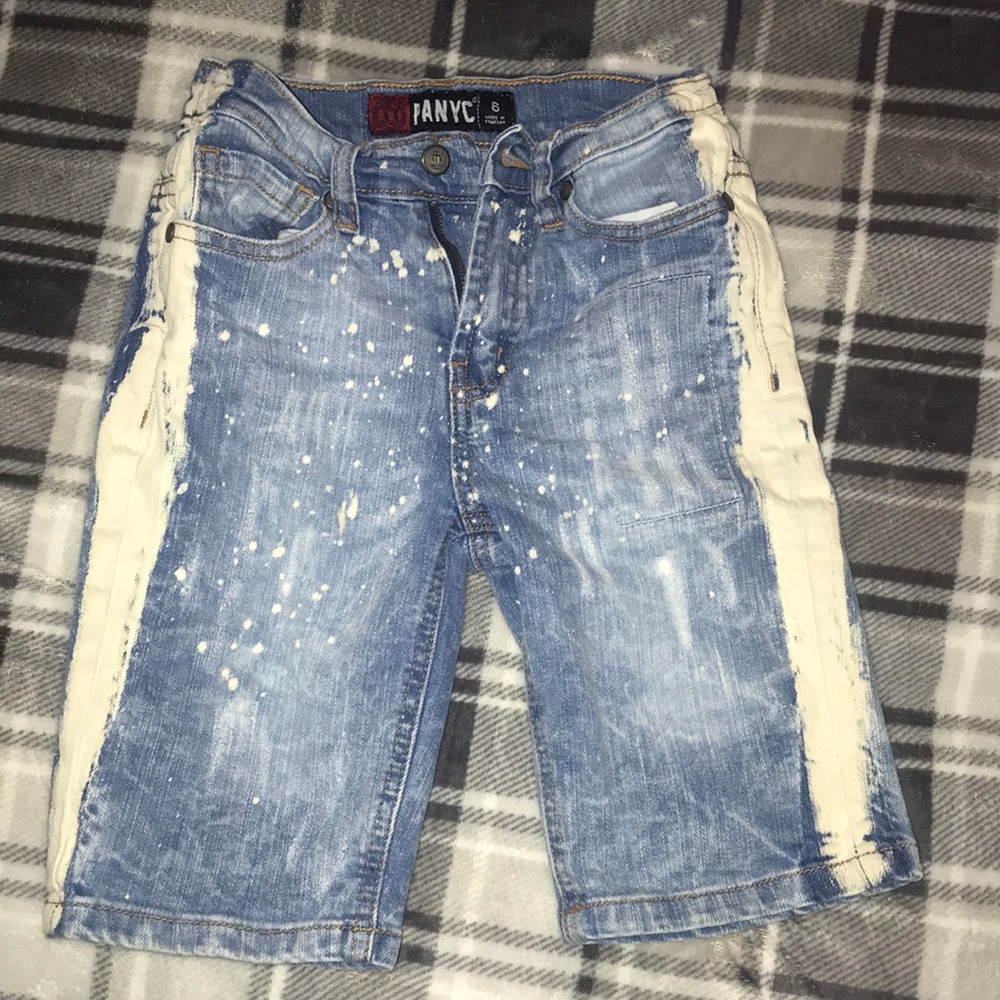 Boys distressed jean shorts